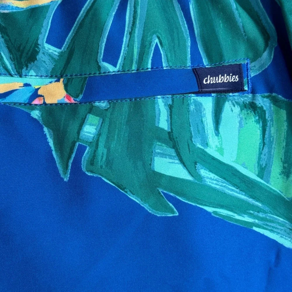 Chubbies‎ Swim Trunks Mens XL Blue Tropical Floral 5.5 Inseam Lined Shorts